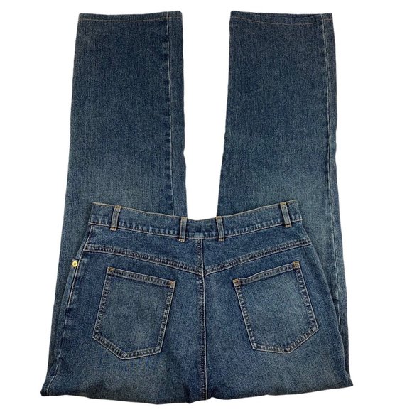 St. John Sport Womens High Rise Straight Jeans Size 10. Blue Stretch. Marie Gray - Picture 4 of 8